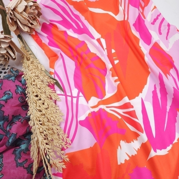 Gretchen Scott Designs Vibrant Pink and Orange Dress Sz S - Picture 9 of 11